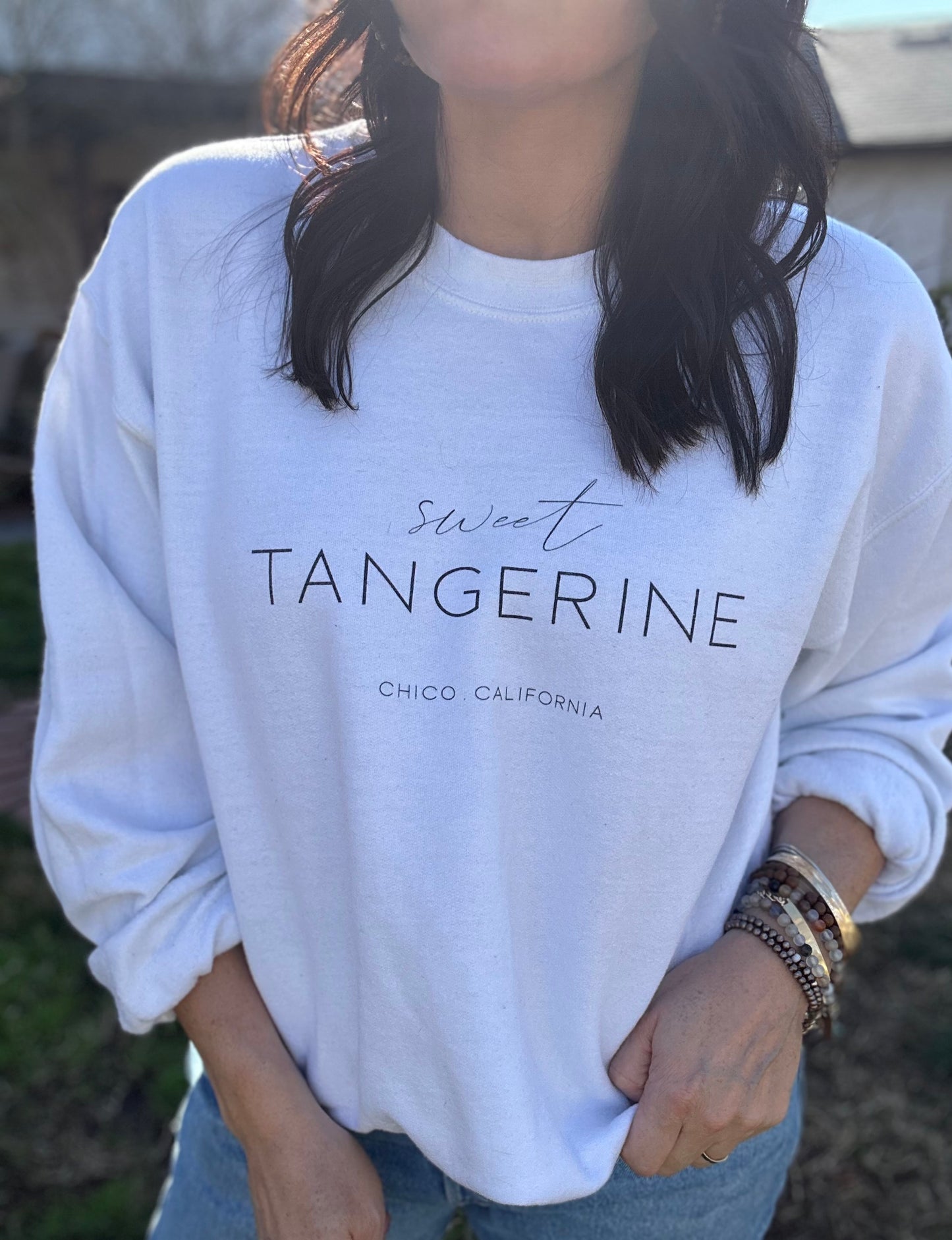 SWEET TANGERINE CREWNECK SWEATSHIRT