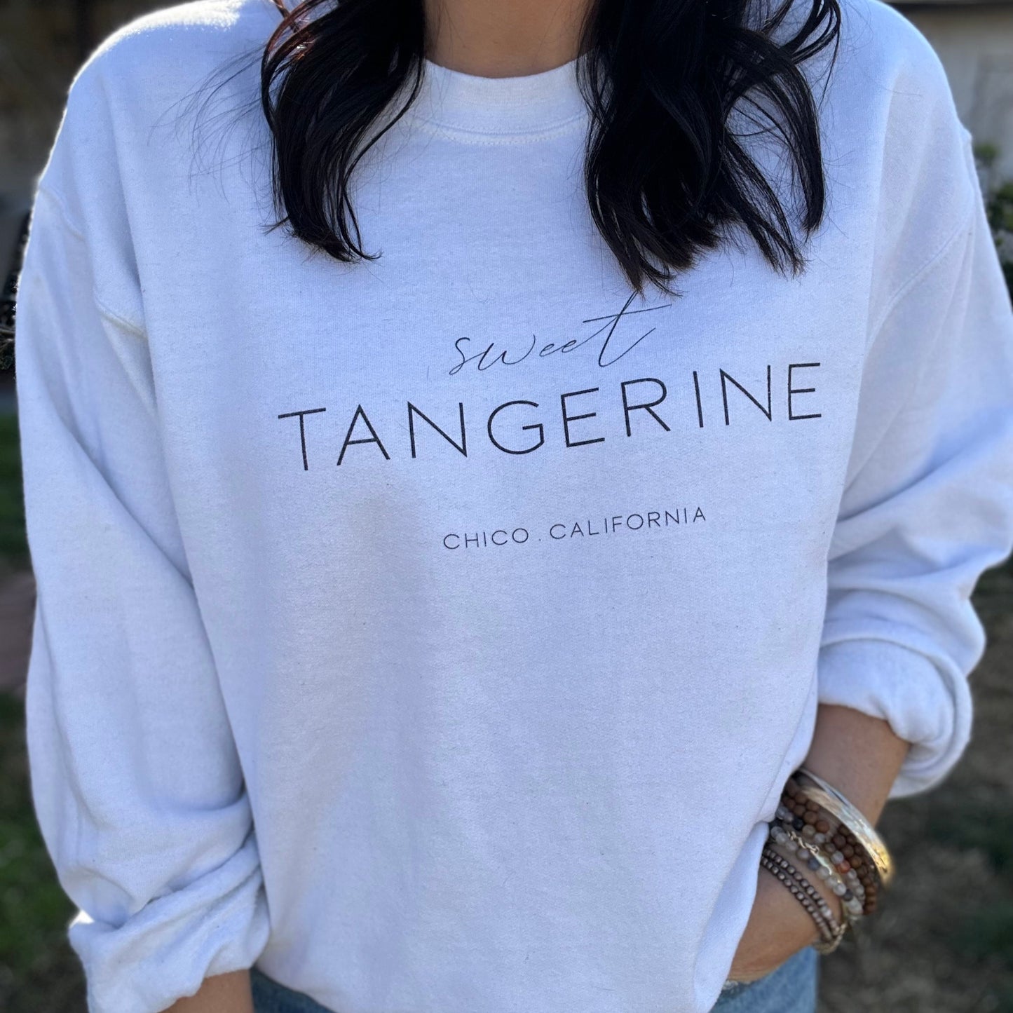 SWEET TANGERINE CREWNECK SWEATSHIRT