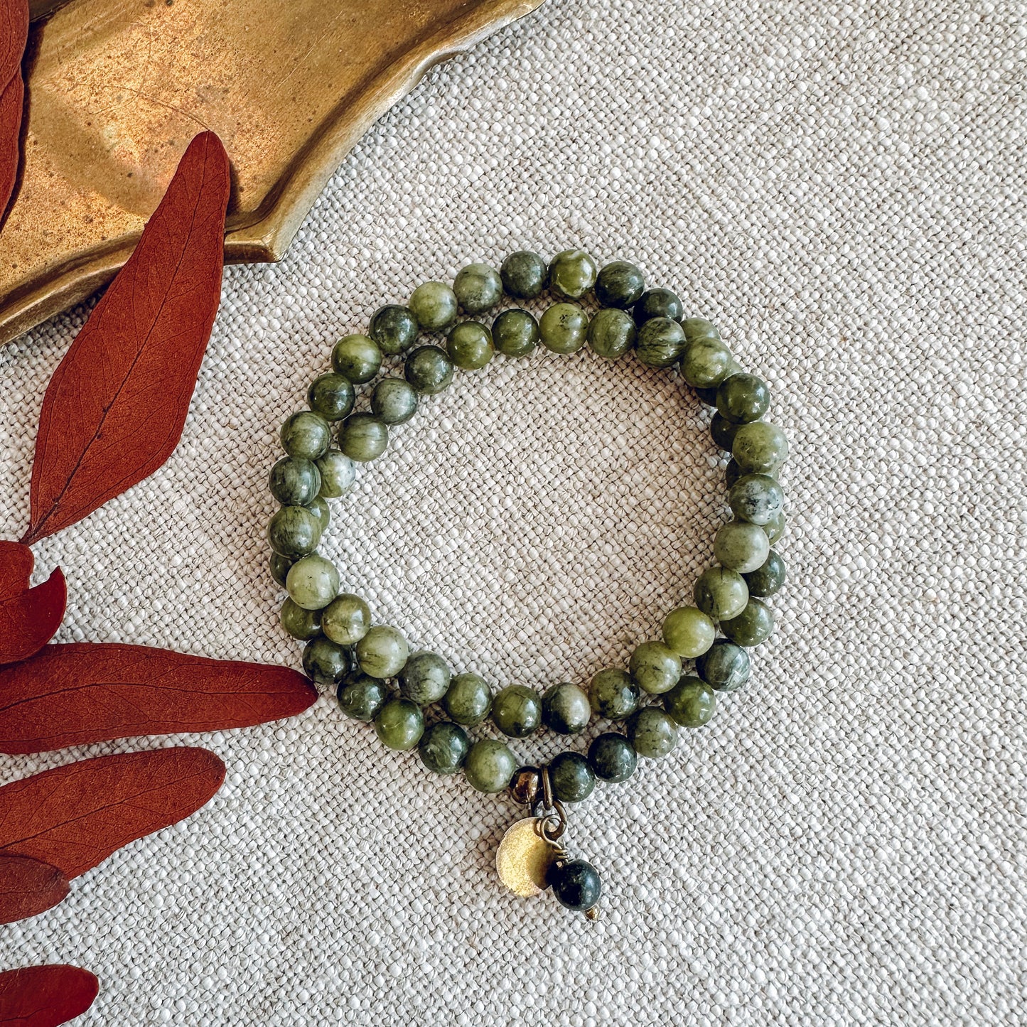 OLIVE TAIWAN JADE WRAP BRACELET