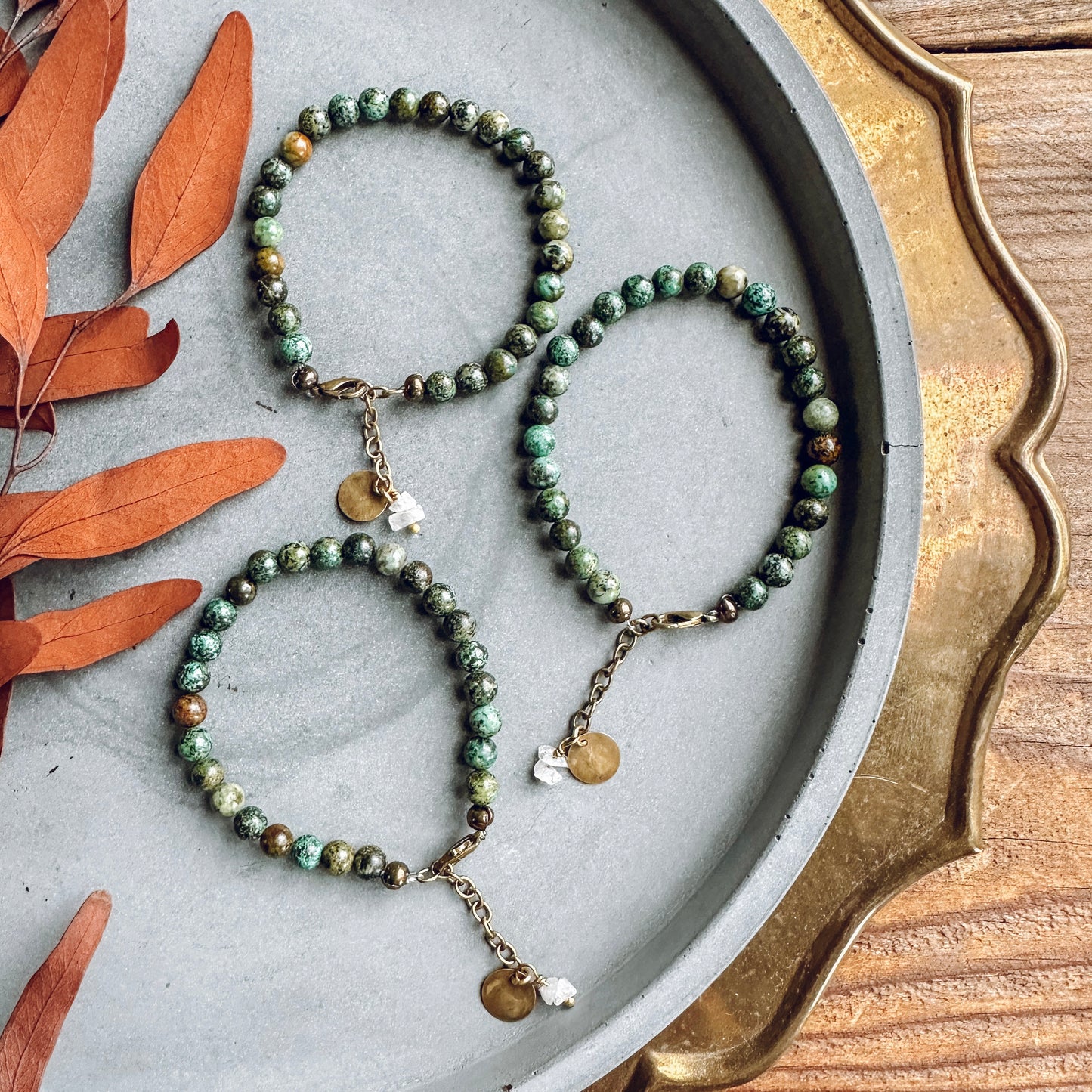 AFRICAN TURQUOISE BEADED BRACELET