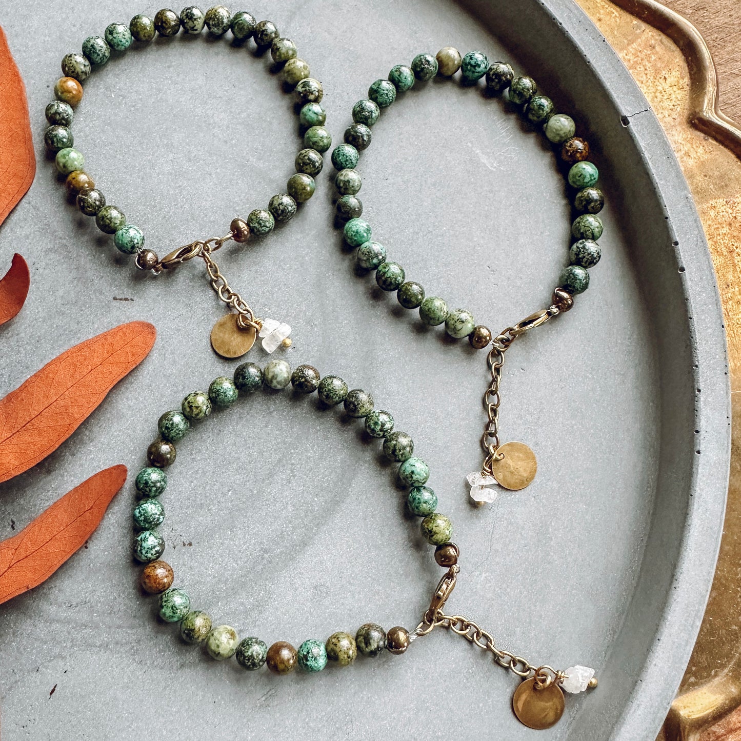 AFRICAN TURQUOISE BEADED BRACELET