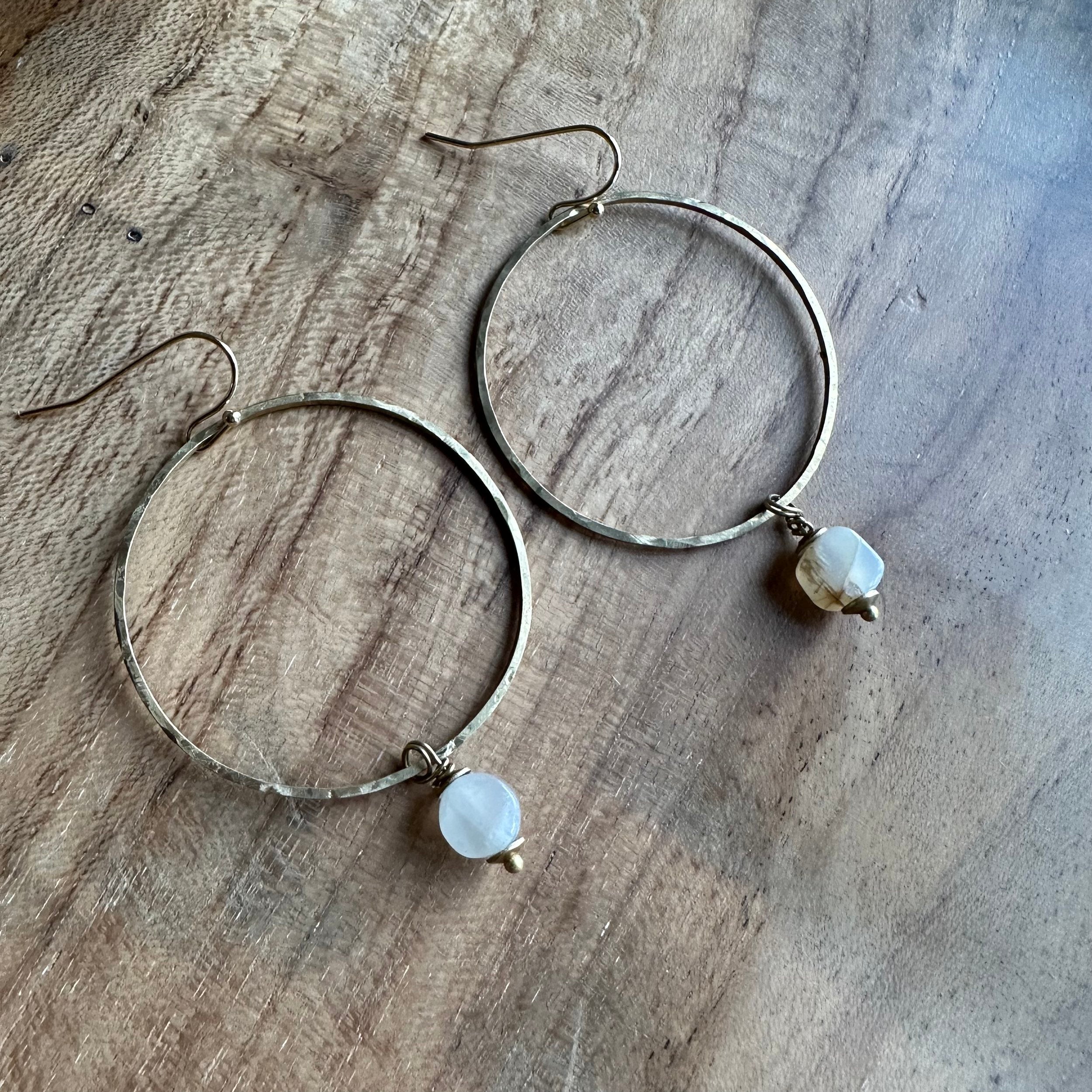 Hammered on sale hoops wrapped with vessonite Siren 173